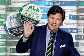 this is a photo of Tucker Carlson introducing alp pouch